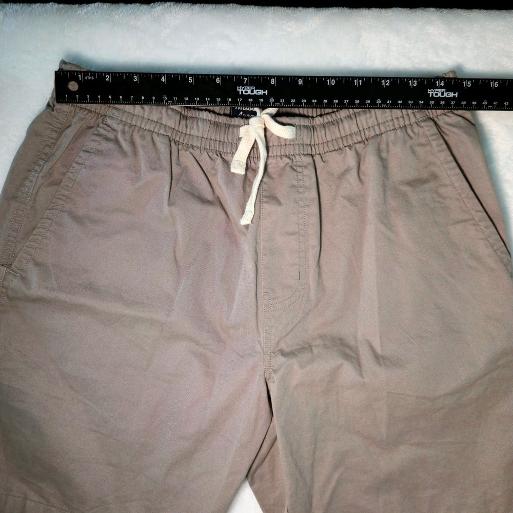 Mens Khaki Chino Shorts Elastic Waist Drawstring Size M - Picture 3 of 5